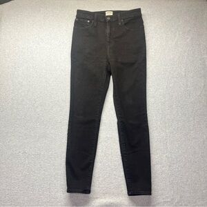 J. Crew Curvy Toothpick Jeans Black High Rise 27” Inseam Women’s size 30